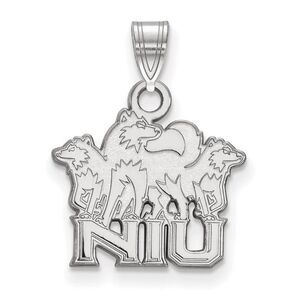 10k White Gold Northern Illinois U. Small Logo Pendant